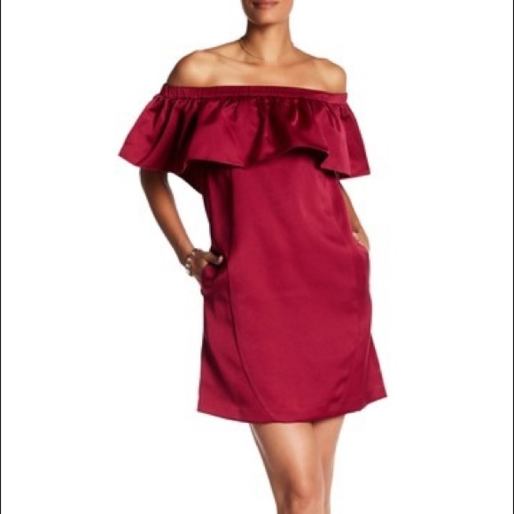ZAC Zac Posen Crystal Off-the-Shoulder Dress